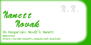 nanett novak business card